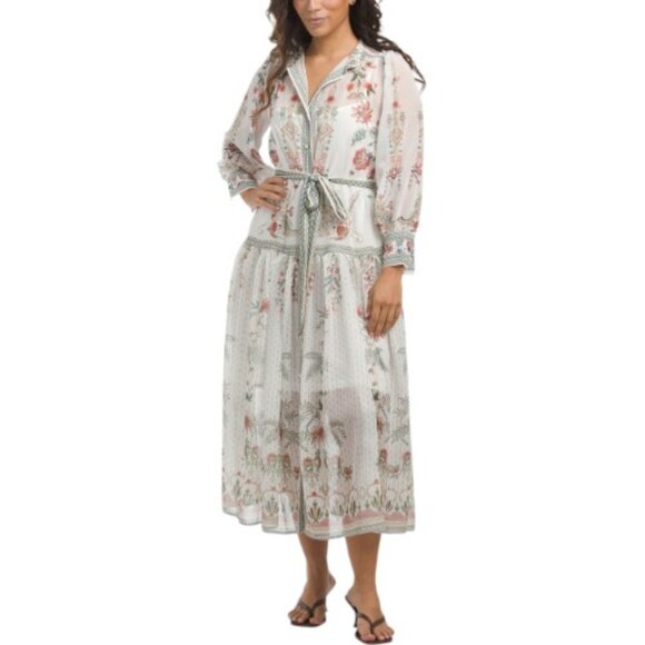 NANCY YANG Long Sleve Printed Maxi Dress - Picture 1 of 4